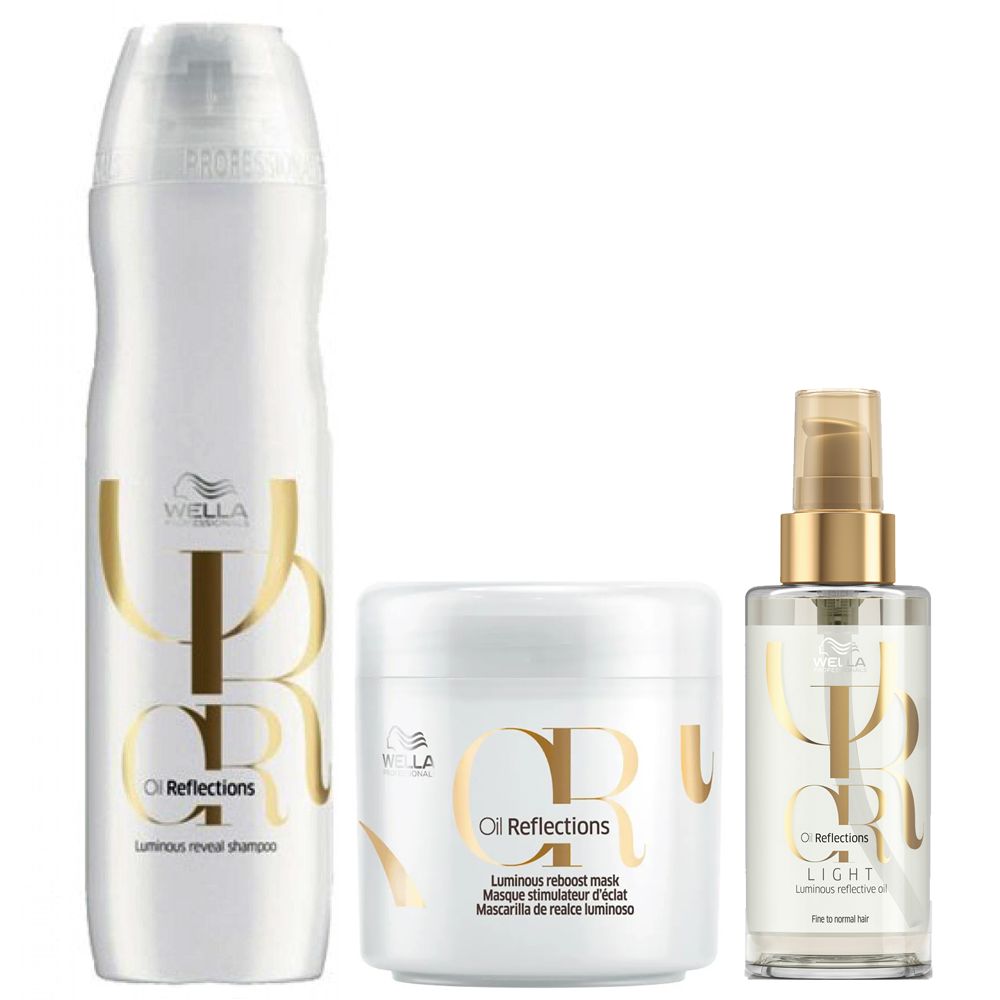 Wella Shampoo Reflections 250ml Máscara 150ml Oil Reflections Light ...