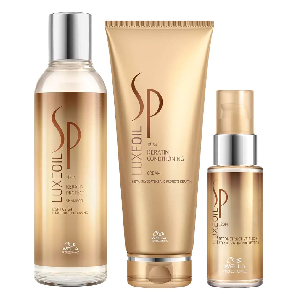 Kit Com Shampoo 200ml Condicionador 200ml E Óleo 30ml Sp Luxe Oil