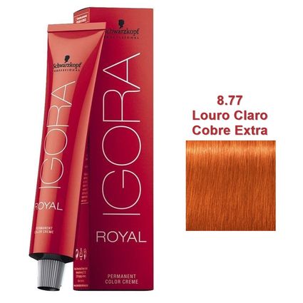 Coloração Schwarzkopf Igora Royal 60g - Cor 8-77 Louro Claro Cobre Extra