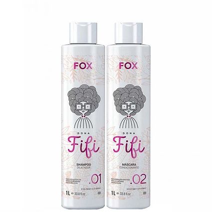 Kit Escova Progressiva Fox Professional Dona Fifi 1 Litro