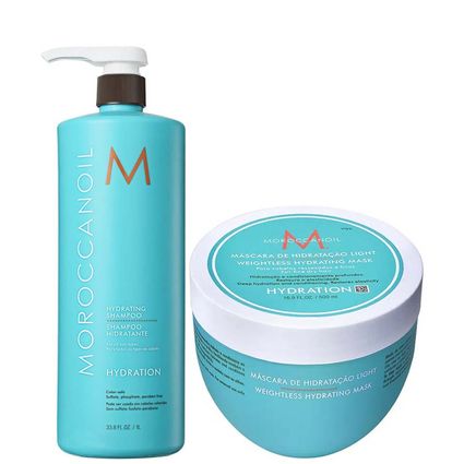 Kit Shampoo e Máscara Moroccanoil Hydration Leve Salão