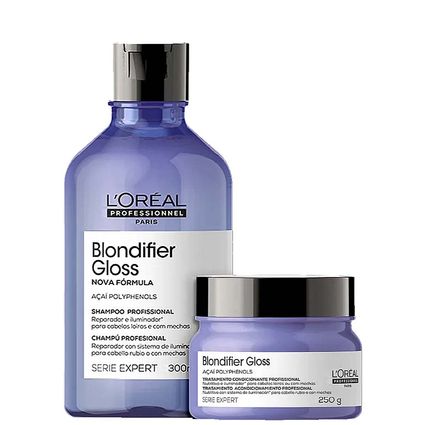 Kit Shampoo e Máscara Loréal Blondifier Gloss Home Care