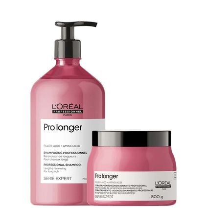 Kit Shampoo 750ml e Máscara 500g Loréal Pro Longer