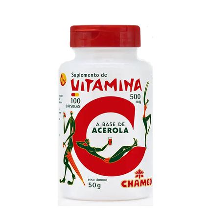 Suplemento Chamel Vitamina C Acerola 100 Cápsulas 500mg