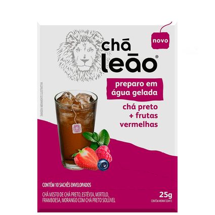 Chá Preto Leão Gelado Frutas Vermelhas 10 Un 25g