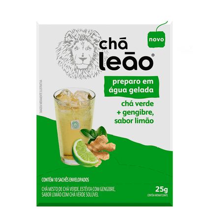 Chá Leão Gelado Verde com Gengibre e  Limão 10x25g