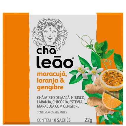 Chá Leão de Maracujá com Laranja e Gengibre 10 Un 22g
