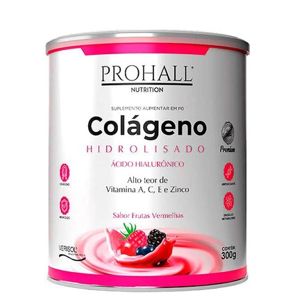 Colágeno em Pó Prohall Nutrition Frutas Vermelhas 300g