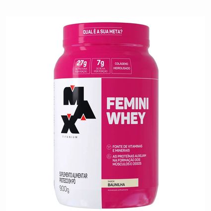Whey Protein Femini Max Titanium 900g Baunilha