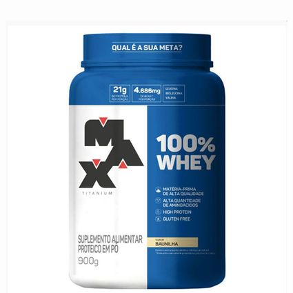 Whey Protein Max Titanium 100% Concentrado 900g Baunilha