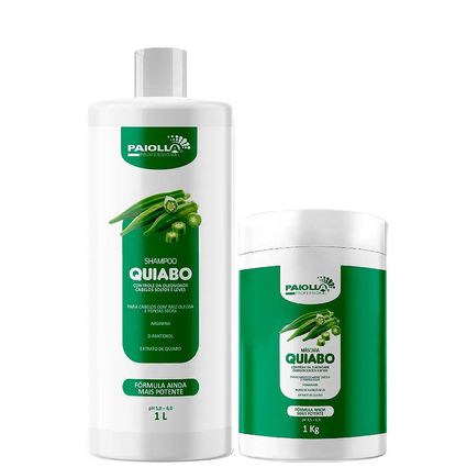 Kit Shampoo e Máscara Hidratante Paiolla Quiabo Salão