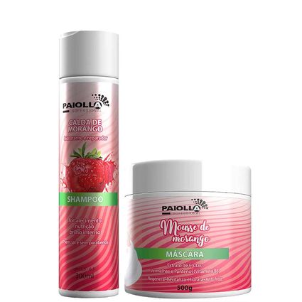 Kit Shampoo e Máscara Paiolla Morango Home Care