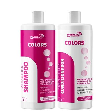 Kit Shampoo e Condicionador Paiolla Cabelos Coloridos Salão